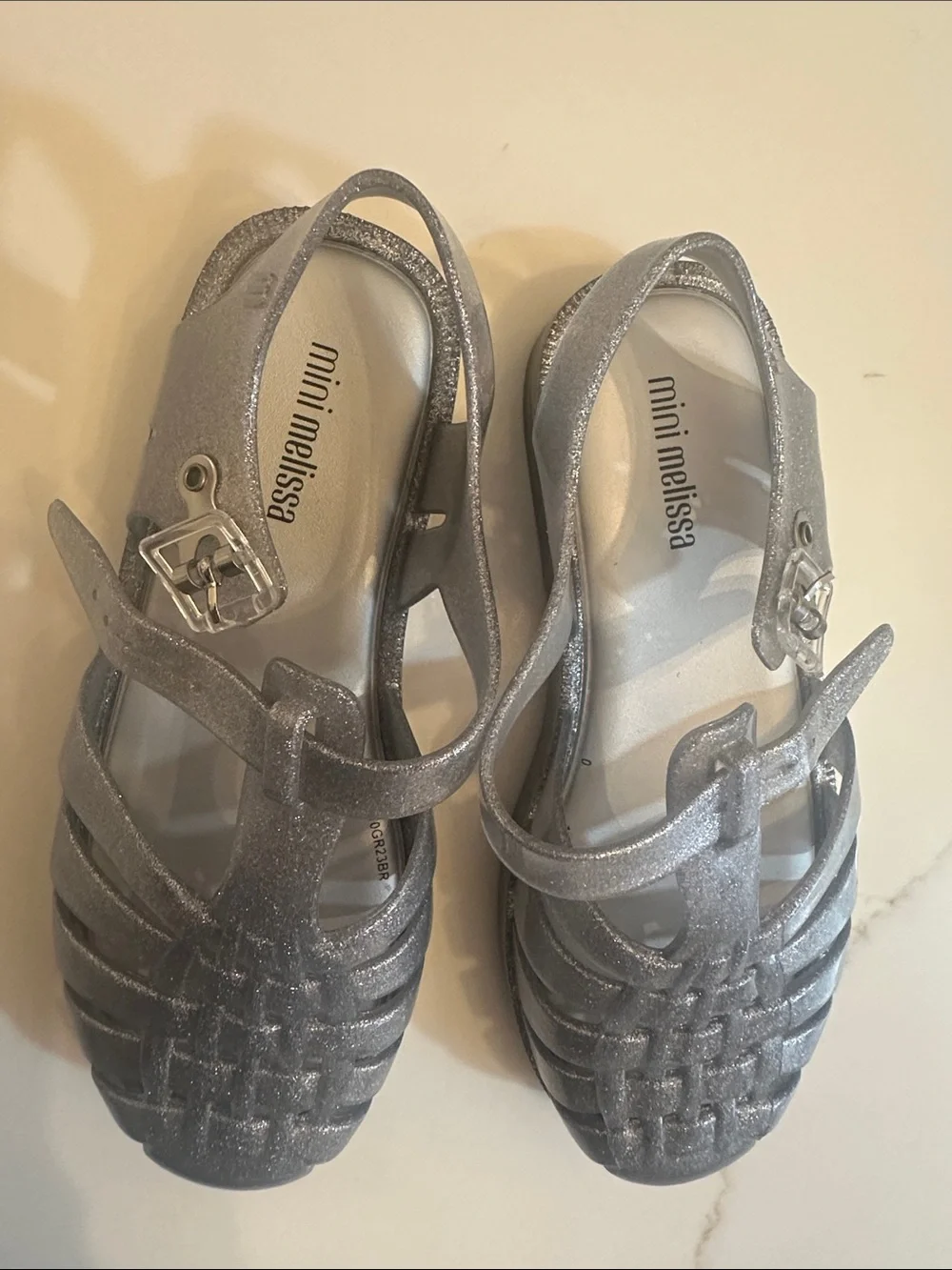 Mini Melissa glittery silver